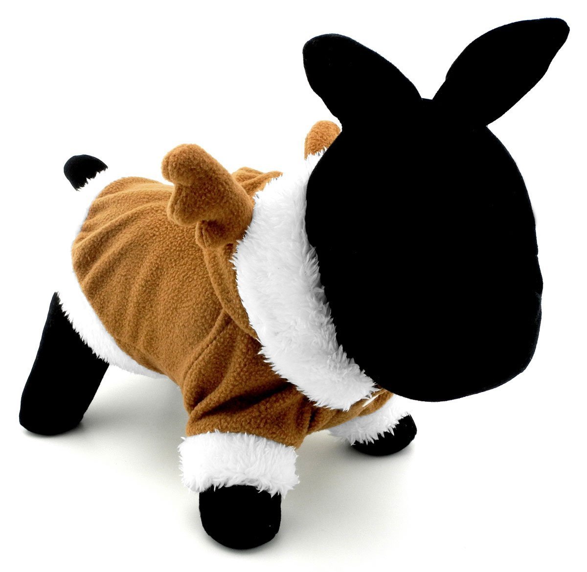 SMALLLEE_LUCKY_STORE Pet Small Dog Cat Clothes Fleece Reindeer Costume Halloween Dress Up Khaki 9