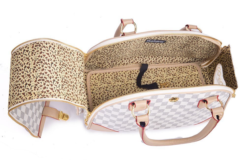 BETOP Fashion Dog Carrier PU Leather Dog Handbag Dog Purse