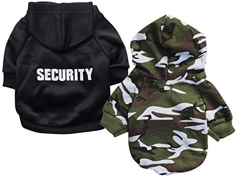 Ollypet Dog Hoodie Security Clothes For Pets Camo Puppy Fleece Outfit Winter Apparel Teacup Chihuahua Yorkie Pack of 2 XS-1