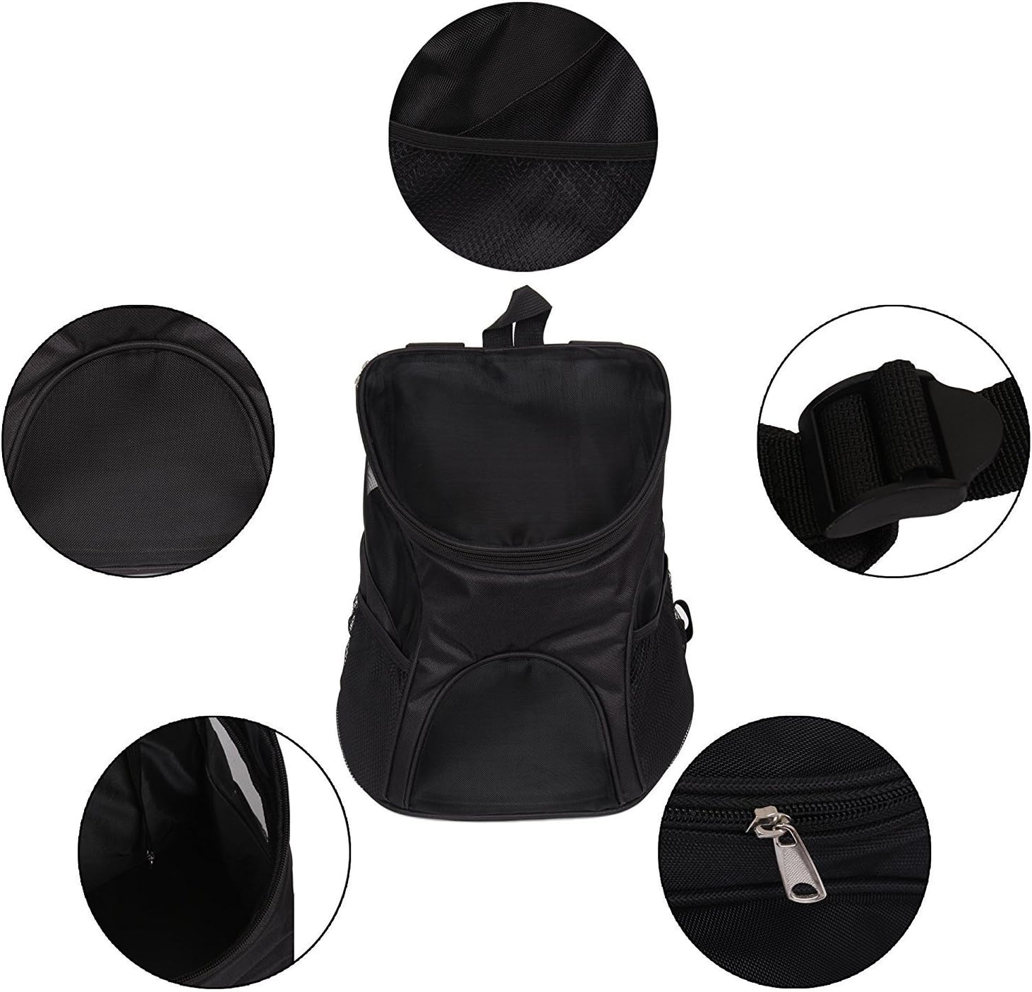 Small Animals Backpack Breathable Mesh Soft-side Puppies Cats Kittens and Rabbits Adjustable Comfortable Chihuahua Yorkies Shih Tzus Carrier for Hiking Outdoor Travel - 3
