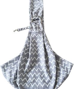 Tiger Mama Reversible Pet Sling Carrier for Pets Up to 12+ lbs (Adjustable Shoulder Strap Version) (Wave) - 1