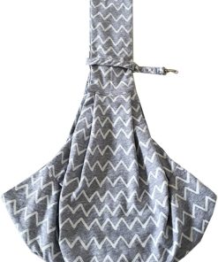 Tiger Mama Reversible Pet Sling Carrier for Pets Up to 12+ lbs (Adjustable Shoulder Strap Version) (Wave) - 2