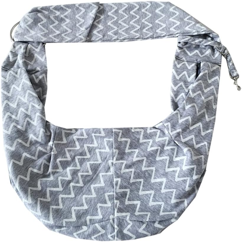 Tiger Mama Reversible Pet Sling Carrier for Pets Up to 12+ lbs (Adjustable Shoulder Strap Version) (Wave) - 3