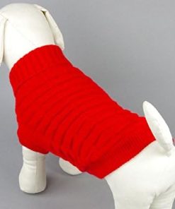 Turtleneck Pet Cats Sweater Aran Pullover Knitted Doggie Kitty Clothes Solid Colors for Kitten Chihuahua Pug - 4