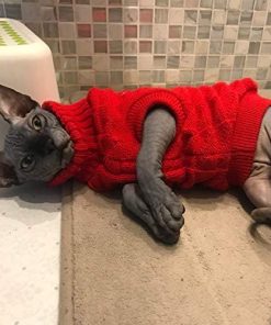 Turtleneck Pet Cats Sweater Aran Pullover Knitted Doggie Kitty Clothes Solid Colors for Kitten Chihuahua Pug - 5