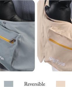 sPETyle Hands Free Reversible Pet Bag Sling Carrier with Adjustable Strap for Small Dogs Puppies Cats Rabbits - 5