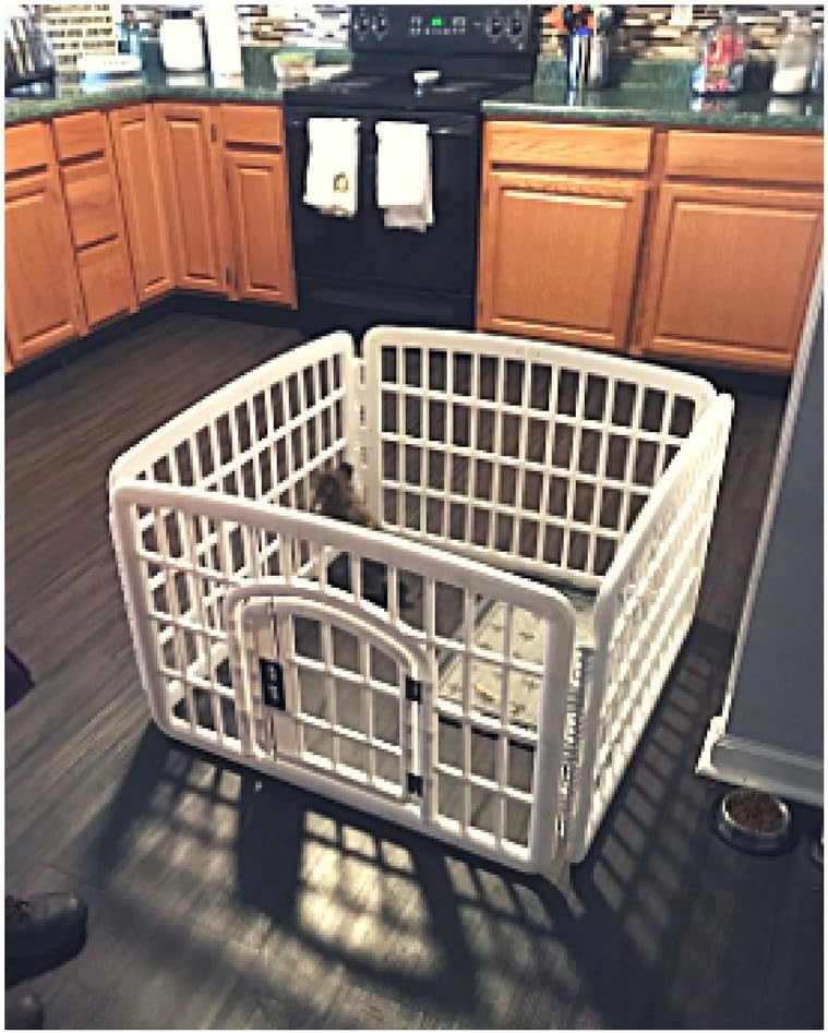 Little Dog Pen Exercise Indoor 24-Inch with Door Lock House Pet 4 Panel Gate Enclosure Xpen Fence Playpen & eBook by OISTRIA-3