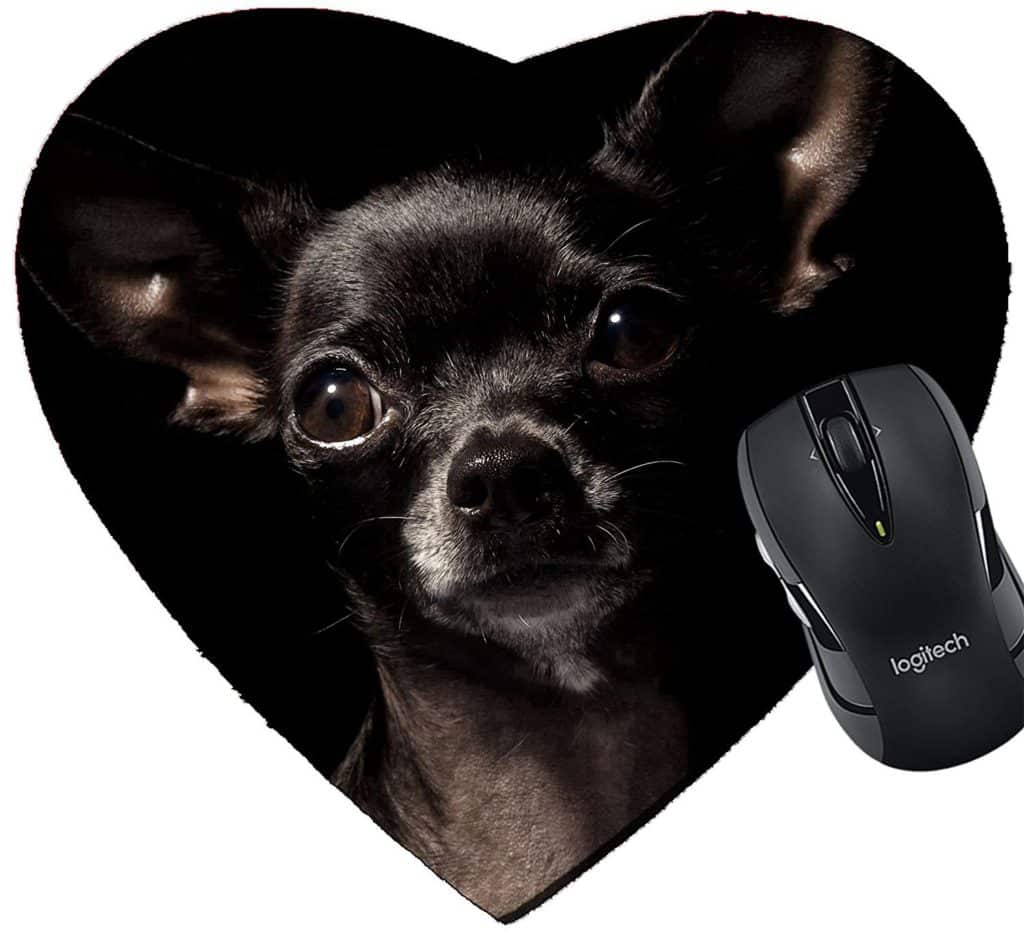 MSD Mousepad Heart Shaped Mouse Pads/Mat design 7982001 black chihuahua