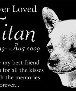 Personalized Chihuahua Dog Pet Memorial 12"x6" Engraved Black Granite Grave Marker Head Stone Plaque TIT1