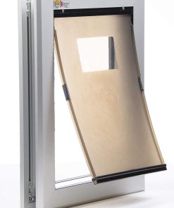 Plexidor Exterior Pet Door Small Medium Large X-Large - White Door Mounted and Energy Efficient and Secure Dog Door NO FLAPS-1