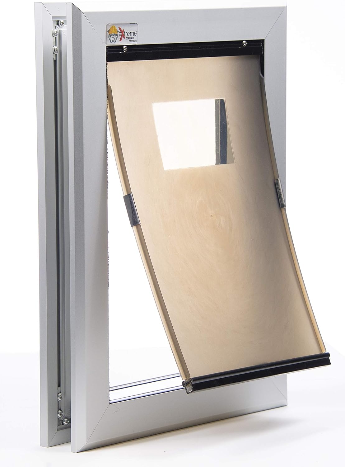 Plexidor Exterior Pet Door Small Medium Large X-Large - White Door Mounted and Energy Efficient and Secure Dog Door NO FLAPS-1