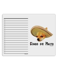 TooLoud Chihuahua Dog with Sombrero - Cinco de Mayo To Do Shopping List Dry Erase Board