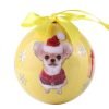 Cue Cue Pet Festive Ready to Hang Christmas Keepsake Miniature Chihuahua Ornament Shatterproof Ball