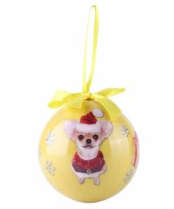 Cue Cue Pet Festive Ready to Hang Christmas Keepsake Miniature Chihuahua Ornament Shatterproof Ball 3
