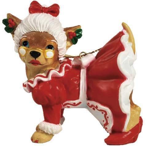 Aye Chihuahua Westland Giftware Mrs Claus Chihuahua Ornament