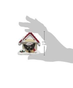 Doghouse Ornament - Chihuahua, Black Color Ornament Hand Painted and Personalized Christmas Doghouse Ornament with Magnetic Back 3
