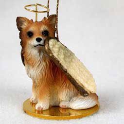 Longhaired Chihuahua Angel Ornament (Tan and White) Longhaired Chihuahua Angel Ornament (Tan and White)
