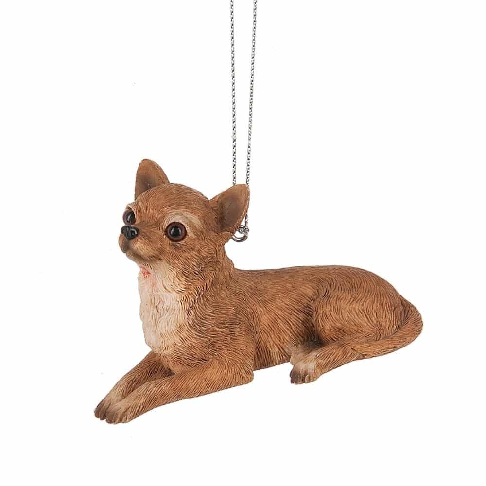 Sitting Chihuahua Tan Dog 3.5 x 2 Inch Resin Christmas Ornament Figurine Sitting Chihuahua Tan Dog 3.5 x 2 Inch Resin Christmas Ornament Figurine
