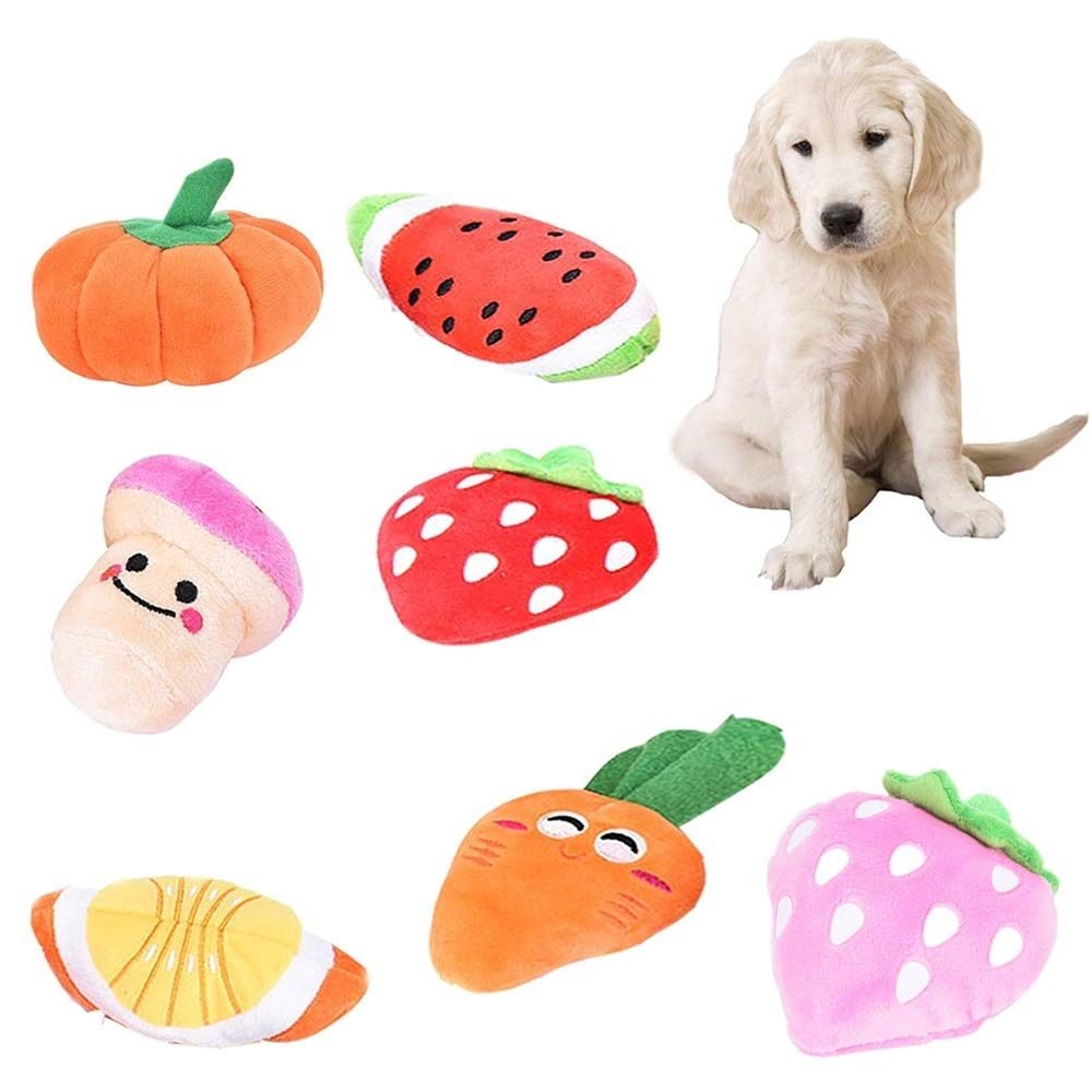 Buytra 7 Pack Dog Squeaky Toys, Soft Plush Pet Dog Chew Toys