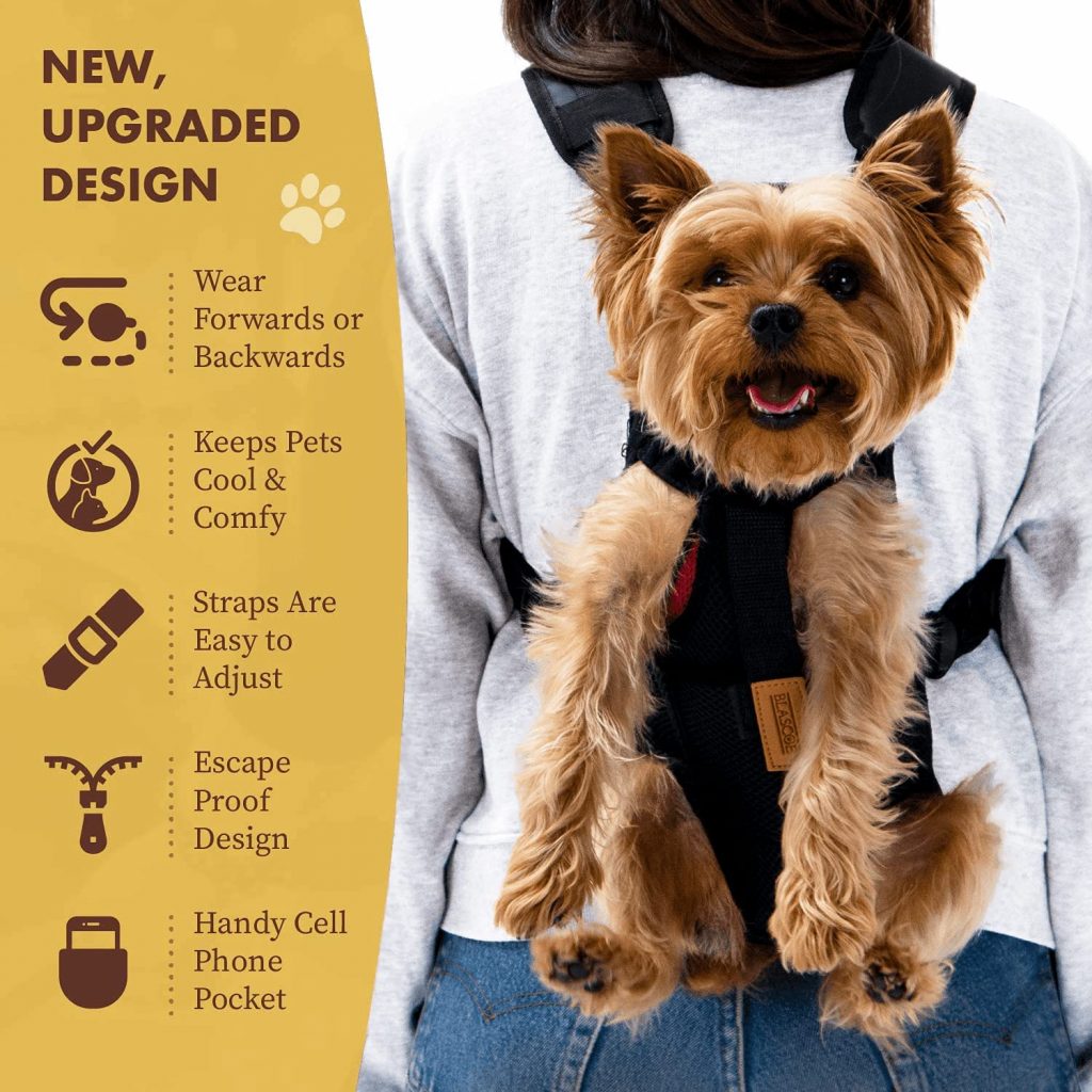 Pet Backpack Carrier for Small Dogs 57 lbs with Cell Phone Holder