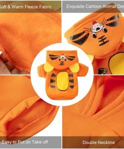 4 Pieces Pet Dog Clothes Halloween Winter Hoodie Fleece Dog Sweaters with Hat Pet Cartoon Sweatshirts 3
