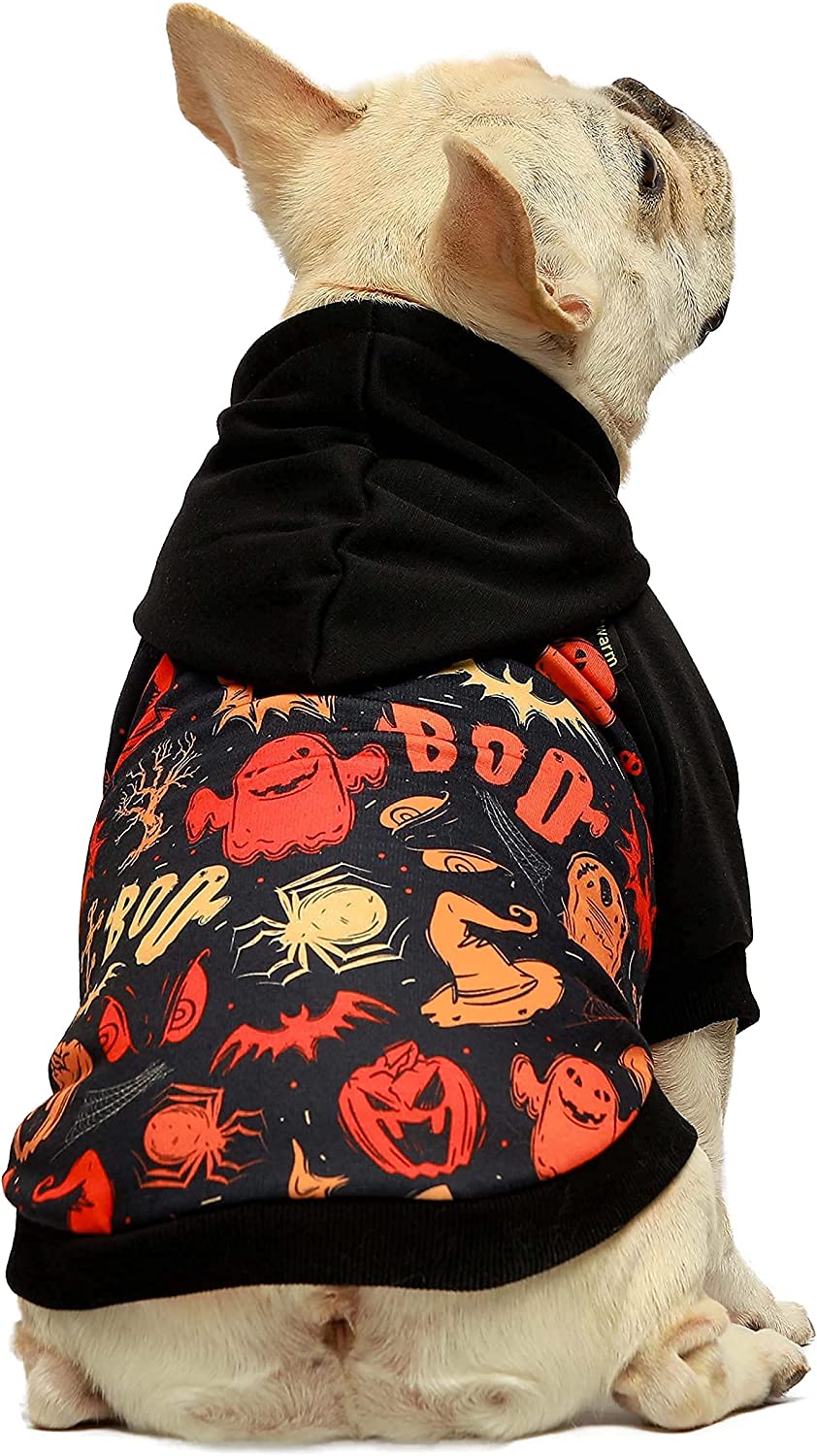 Fitwarm Halloween Dog Costume Puppy Hoodies Pumkin Doggie Winter Clothes Sweatshirt Pet Hooded Coat Cat Jackets X-Small 2