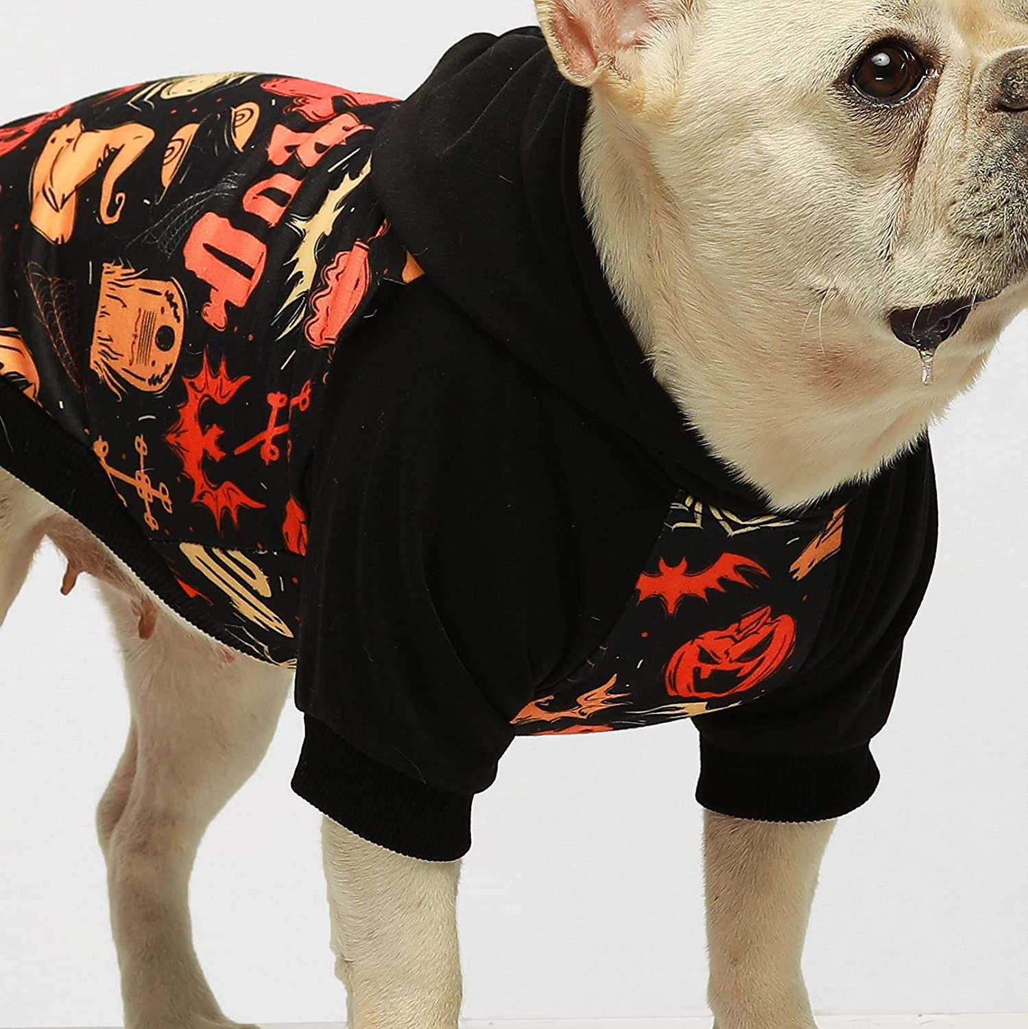 Fitwarm Halloween Dog Costume Puppy Hoodies Pumkin Doggie Winter Clothes Sweatshirt Pet Hooded Coat Cat Jackets X-Small 3