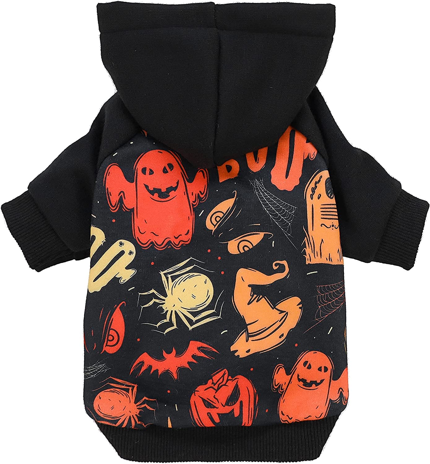Fitwarm Halloween Dog Costume Puppy Hoodies Pumkin Doggie Winter Clothes Sweatshirt Pet Hooded Coat Cat Jackets X-Small 4