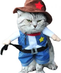Hotumn Cowboy Dog Costume with Hat Dog Clothes Halloween Costumes for Cat and Small Dog(XS) 2