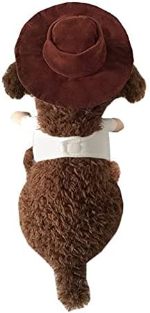 Hotumn Cowboy Dog Costume with Hat Dog Clothes Halloween Costumes for Cat and Small Dog(XS) 7