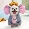SEIS Winter Big Ear Mouse Dog Hoodies Cute Cheese Warm Pet Costume Halloween Cat Clothes for Small Medium Dogs Puppy French Bulldog Chihuahua