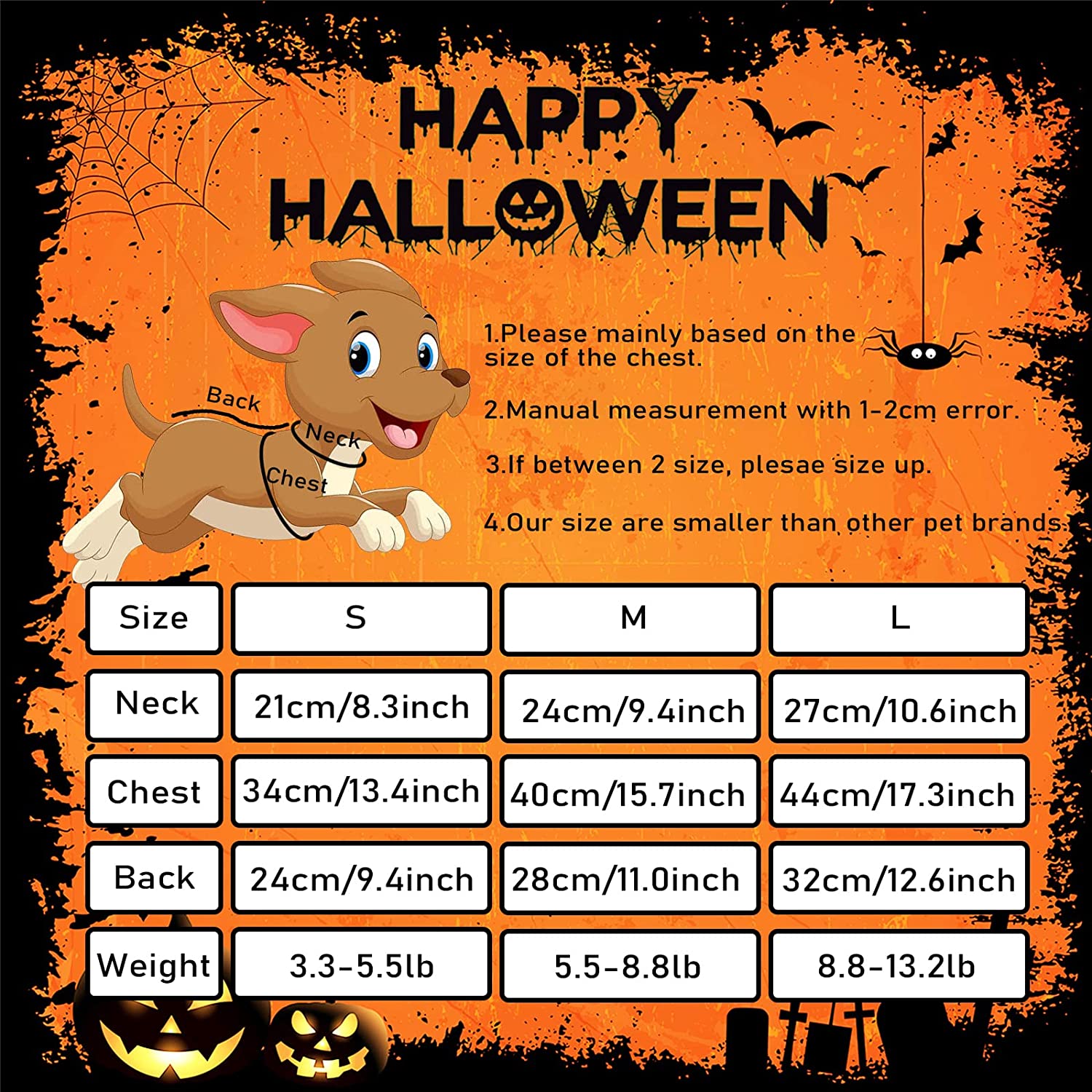SGQCAR 4Pieces Dog Halloween Shirts Soft Cotton Ghost Skeletons Dog T-Shirt Funny Pet Pumpkin Head Costume 3