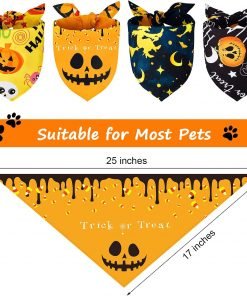 8 Pieces Halloween Dog Bandanas Pumpkin Bat Pet Scarf Dog Triangle Dog Scarf 2