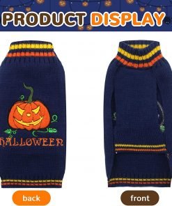 DOGGYZSTYLE Dog Halloween Costumes Pumpkin Pet Sweaters Funny Puppy Cat Knitwear Clothes 3