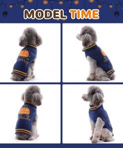 DOGGYZSTYLE Dog Halloween Costumes Pumpkin Pet Sweaters Funny Puppy Cat Knitwear Clothes 5