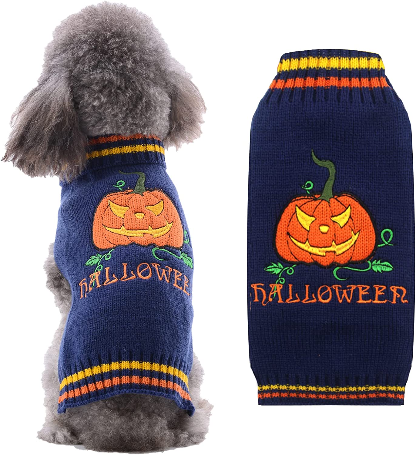 DOGGYZSTYLE Dog Halloween Costumes Pumpkin Pet Sweaters Funny Puppy Cat Knitwear Clothes