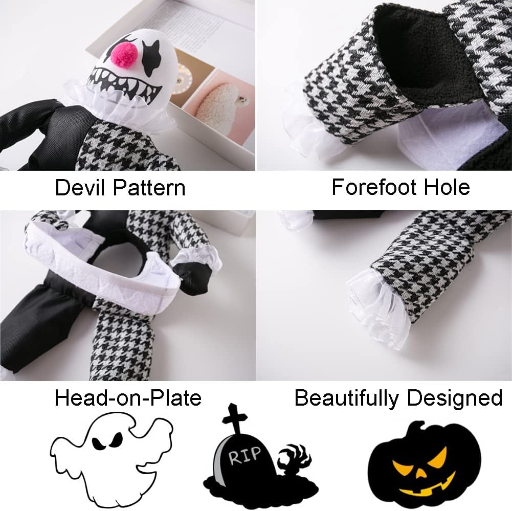 Devil Dog Costume Halloween Demon Pet Costume, Funny Head-on-Plate Halloween Dog Costume for Small Medium Large Dogs 4