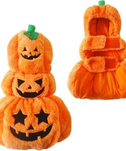 Dog Pumpkin Costume Halloween Puppy Fleece Hoodie Clothes for Pets Cat Pumpkin Costume 5