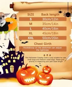 FUAMEY Dog Costumes Pumpkin,Pet Halloween Cosplay Clothes Funny Small Medium Dogs 2