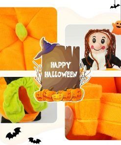 FUAMEY Dog Costumes Pumpkin,Pet Halloween Cosplay Clothes Funny Small Medium Dogs 3