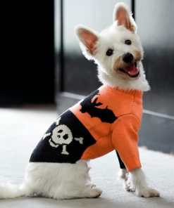 Fitwarm Spooky Dog Halloween Sweater for Small Dogs, Holiday Theme Costumes 2