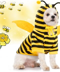 Idepet Cat Dog Bee Costume, Halloween Dog Hoodie Cat Outfit Cute Cosplay Puppy Clothes 2