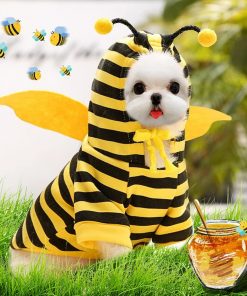 Idepet Cat Dog Bee Costume, Halloween Dog Hoodie Cat Outfit Cute Cosplay Puppy Clothes 4