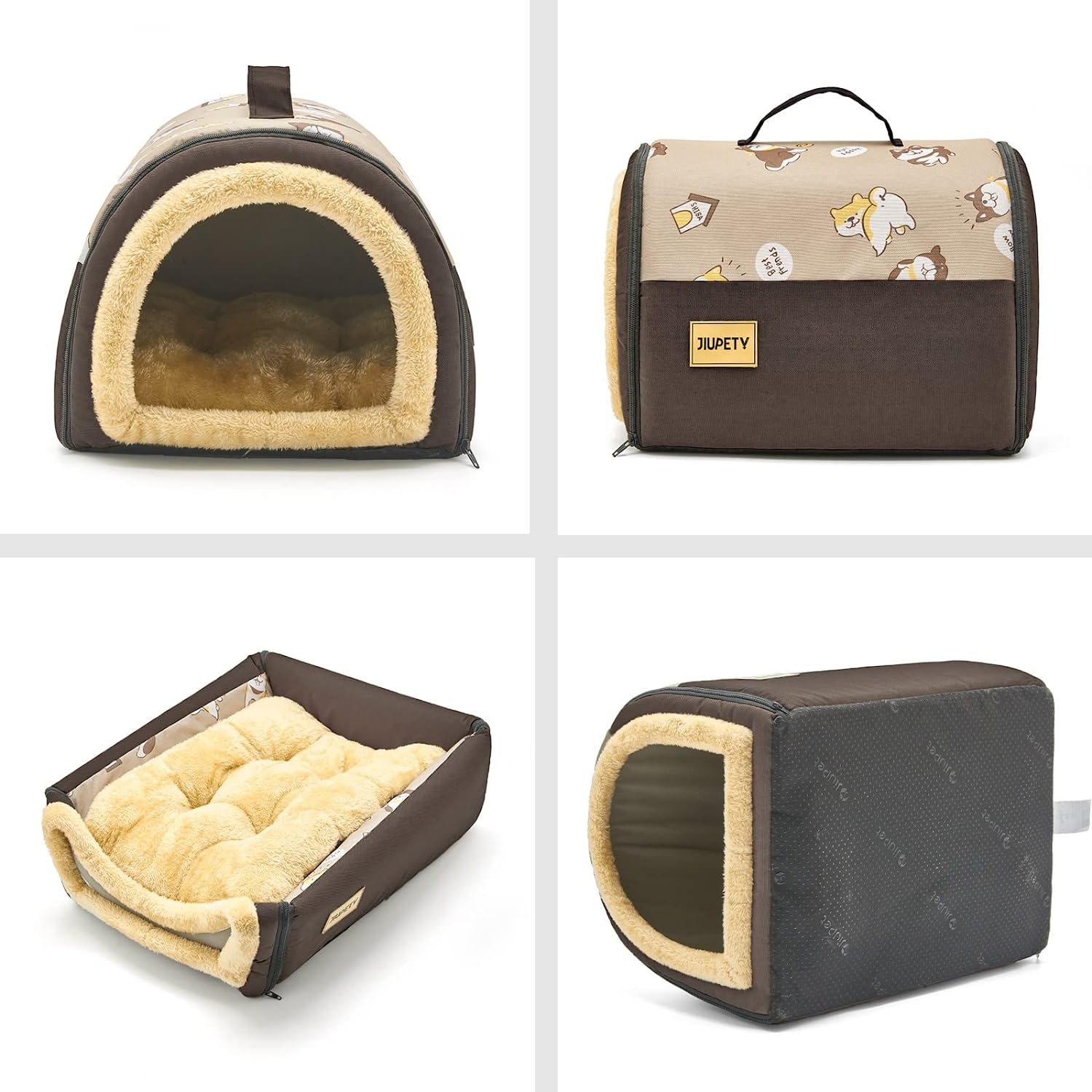 Jiupety Cozy Pet Bed House, 2 in 1 Pet House, S Size for ​Cat and Small Dog 3
