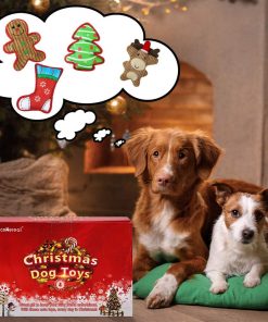 Christmas Squeaky Dog Plush Toys - 4 Packs Puppy Chew Toys, Soft Cute Xmas Pet Gifts for Puppies Small Dogs 6