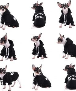 Paiaite Chihuahua Dog Hoodie Winter Small Dog Sweatshirt with Leash Hole for Puppy Dog Sweater 2
