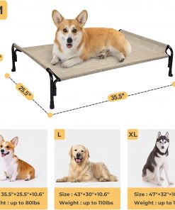 Veehoo Cooling Elevated Dog Bed, Outdoor Raised Dog Cots Bed for Large Medium Dogs 3