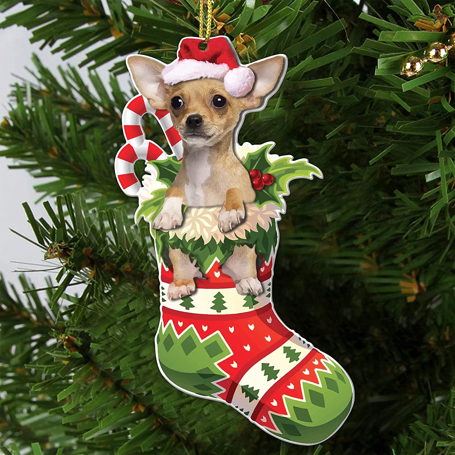 Crazytops Funny Dog Christmas Tree Ornament - Dog Lovers Gift Idea Xmas Decor 2
