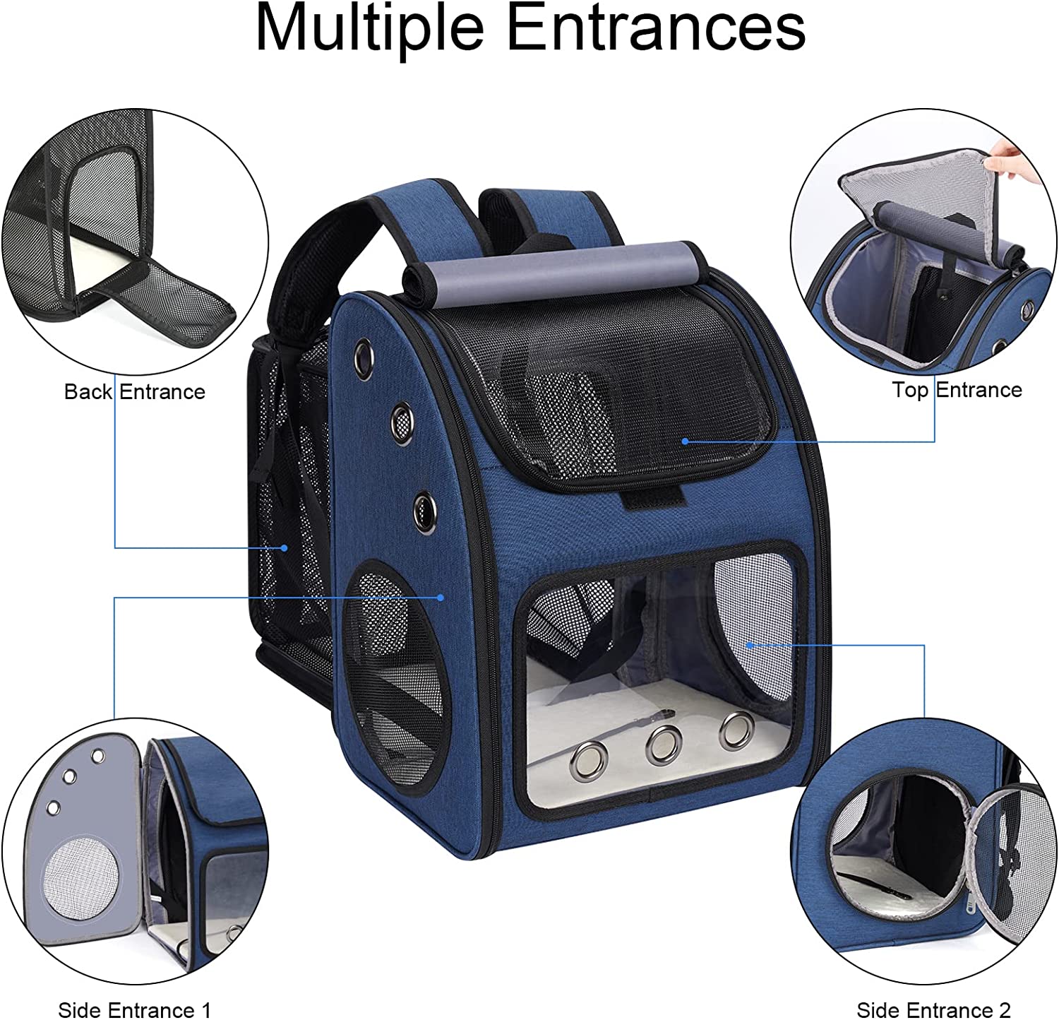 COVONO Expandable Pet Carrier Backpack for Cats, Dogs and Small Animals, Portable Pet Travel Carrier, Super Ventilated Design, Airline Approved 5