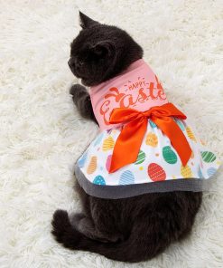 Happy Easter Day Dog Dress - Girl Dog Clothes Easter Bunny Dogs Dresses Pet Apparel Doggie Tutu with Bowknot 6